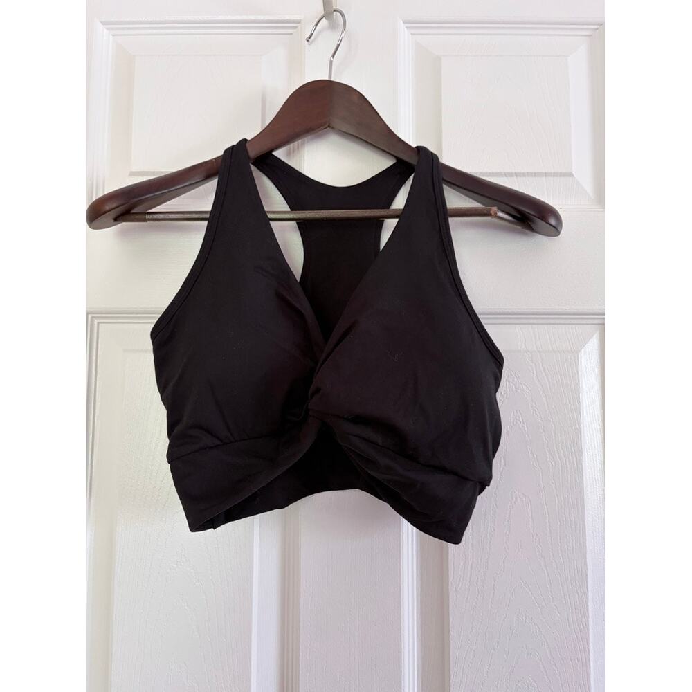 Astoria Activewear Twist Front Crop Tank Black Racerback XL